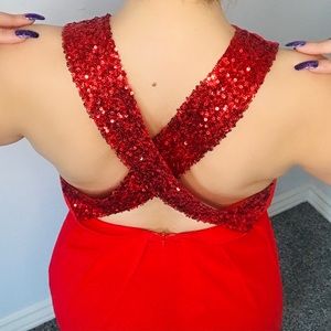 Romantic red dress with sparkly back straps  NEW CONDITION